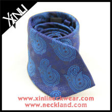 Purple Blue Big Paisley Grenadine Woven Silk Tie, Silk Paisley Tie